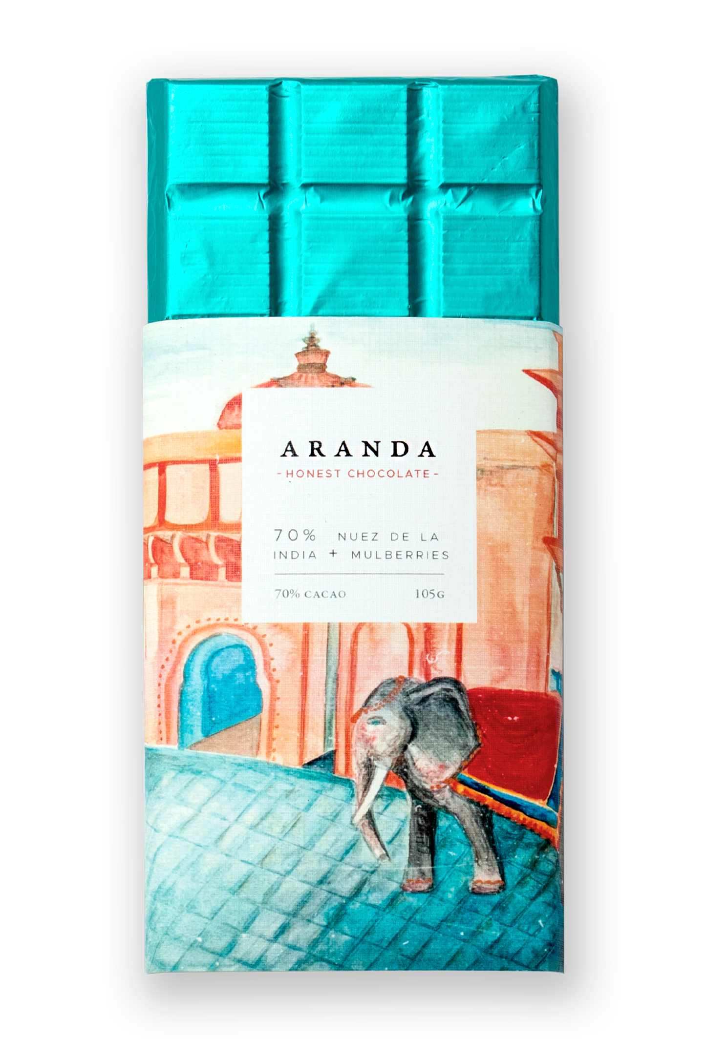 70% cocoa chocolate with anacardos and blackberries