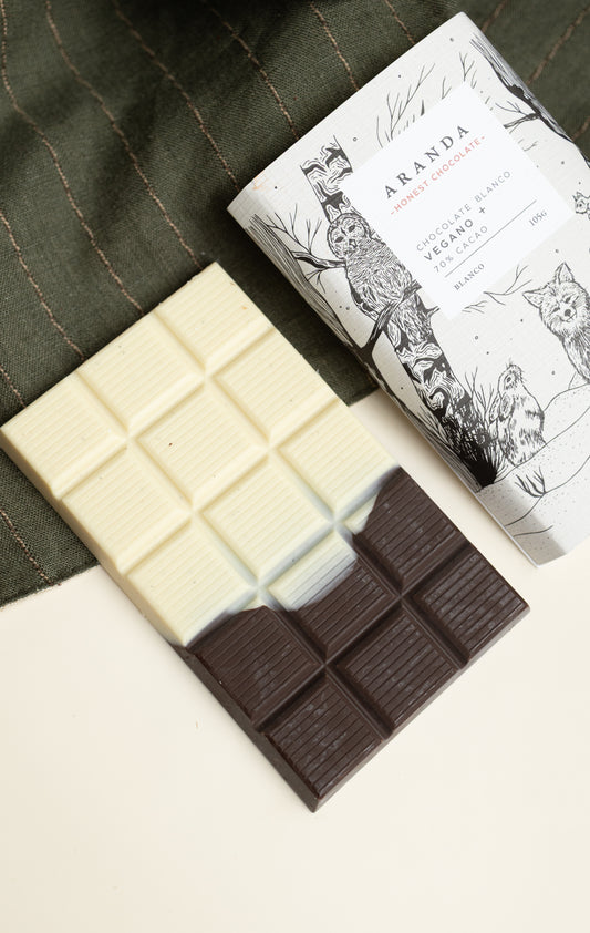 70% Chocolate Amargo +  Blanco Vegano | 105g
