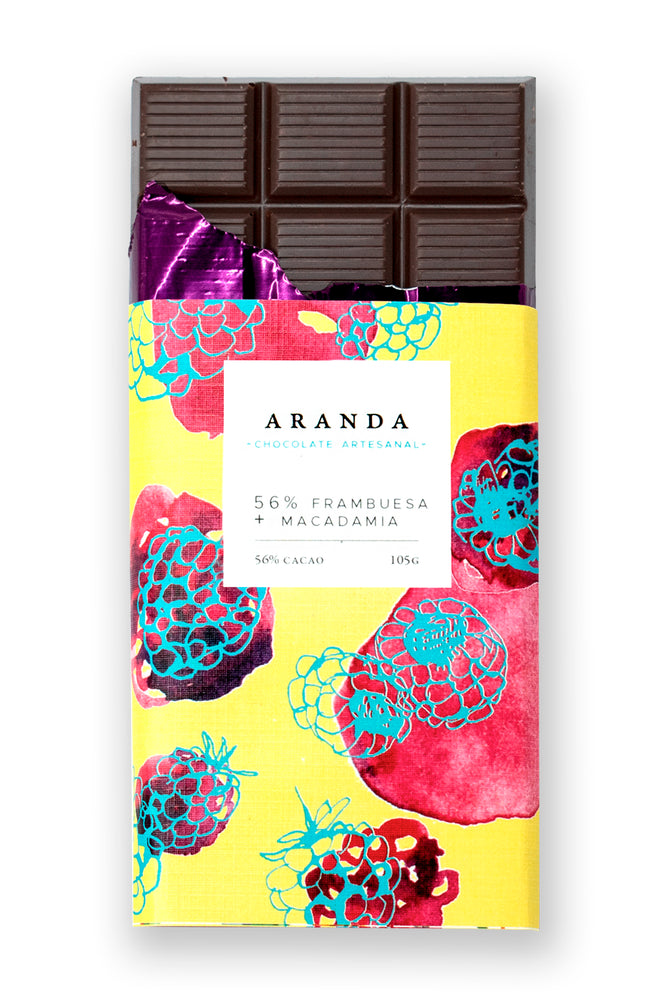 Frambuesa + macadamia - Aranda honest chocolate
