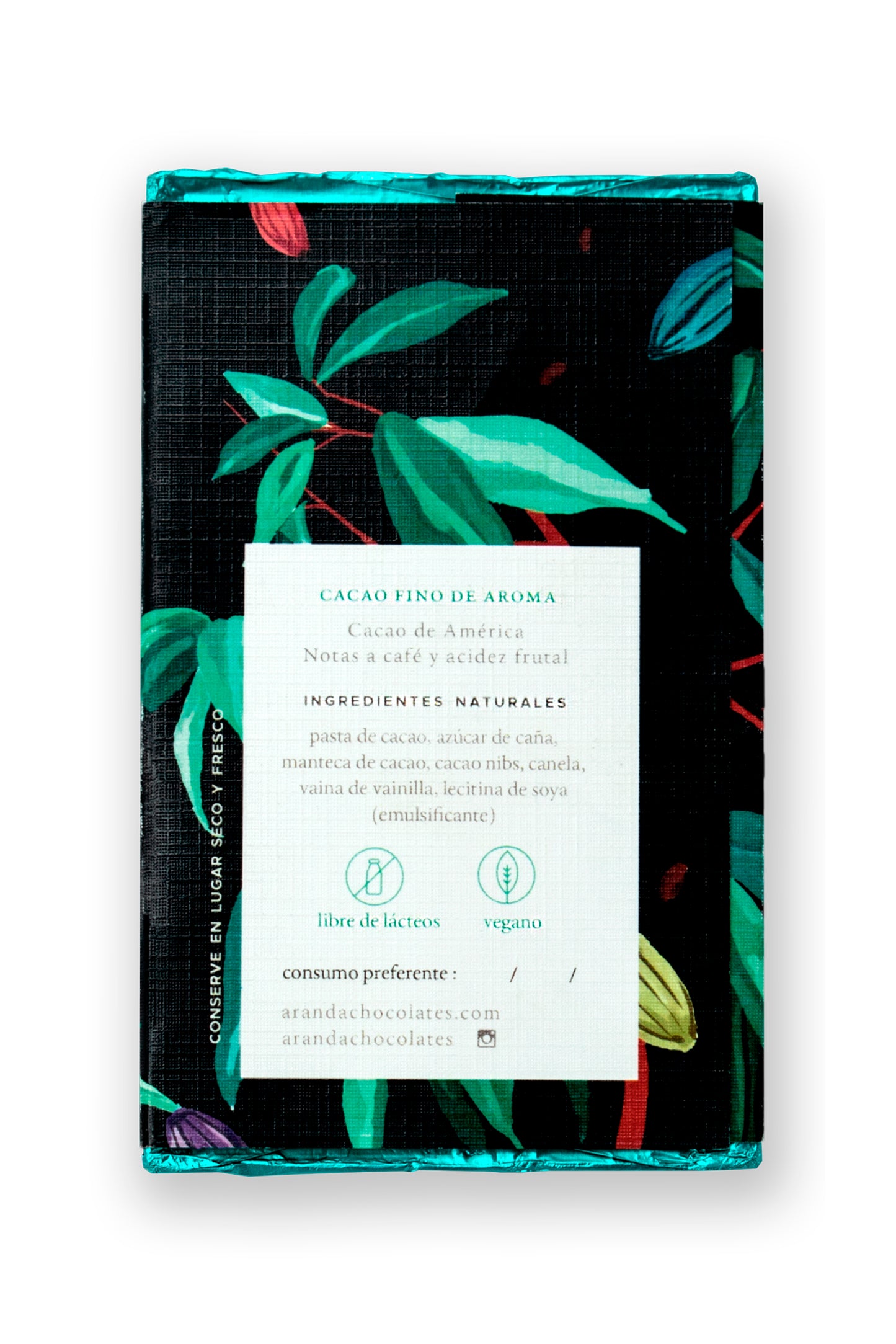 Nibs de cacao + canela + vainilla - Aranda honest chocolate